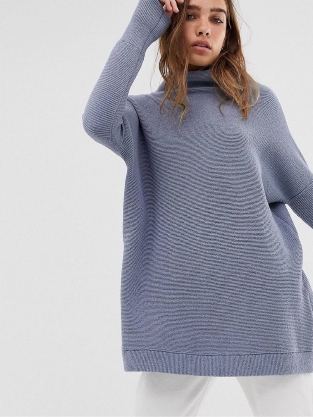 Free People Ottoman Slouchy Ribbed Mockneck L